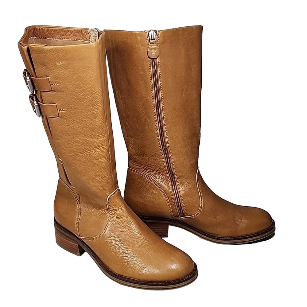 Gentle Souls by Keeneth Cole Perry Tan Brown Tall Leather Boots Womens Size 8.5